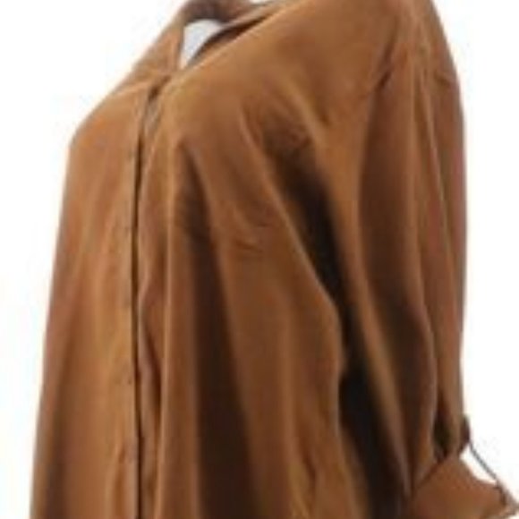 NWT SIDE STITCH BUTTON‎ FRONT TUNIC WITH POCKETS COPPER XS - Picture 5 of 10